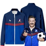 Ted Lasso säsong 2 fotbollströja vintermode herr/dam AFC Richmond cosplay Harajuku kofta ståkrage dragkedja jacka 1 L