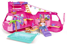 Simba Evi Love 105733275 Holiday Fun Caravan, Folding Caravan, With Over 40 Pieces, 12 cm Doll
