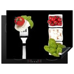 KitchenYeah© Protection Plaque Induction 70x52 cm Protege Deco Cuisine Cache Protège De Cuisson Accessoires Herbes - Tomate - Mozzarella - Caprese - 70x52 cm