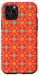 Coque pour iPhone 11 Pro Vermilion Green Mango Square Molecule Round Dots Pattern