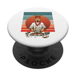 Hibachi Chef Cooking Cuisine culinaire grésillante pour les PopSockets PopGrip Adhésif