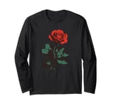 Cute Red Roses Flower Gardening Red Flower Valentines Day Long Sleeve T-Shirt