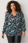 Zizzi - Blus vLucy L/S Shirt - Svart