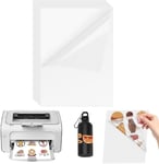 15pcs Papier Autocollant Transparent, Papier Autocollant Imprimante Papier Autocollant Jet D'encre A4 Imprimables Papier Autocollant Étiquette Adhésif Imprimable Pour Etiquettes Diy