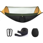 Tlily - Hamac de Camping Automatique Portable avec Moustiquaire, BalançOire Pliante Multi-Usage pour Hamac en Plein Air, Noir Jaune