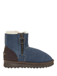 Celtic & Co. Aviator Sheepskin Shortie Ankle Boots, Blue Iris