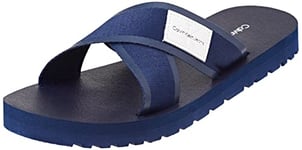 Calvin Klein Jeans Sandales Homme Prefresato Crisscros Badge Sandales De Bain, Bleu (Rich Navy), 40