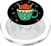 Funny Elf Hot Chocolate Snowflake Hot Cocoa Christmas Movies PopSockets PopGrip pour MagSafe