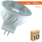 Ampoule led MR11 4W 12V 350LM Blanc Froid 6500K - Lot de 10 u.