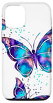 Coque pour iPhone 14 Violet Papillon Galaxie Couleurs Papillons Espace Papillon