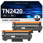 HALLOLUX TN2420 Toner Cartridges 2 x Black Replacement for Brother TN-2420 TN2410 Compatible for MFC-L2710DW MFC-L2750DW HL-L2370DN HL-L2310D HL-L2375DW MFC-L2730DW HL-L2350DW DCP-L2530DW DCP-L2510D