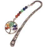 Chakra Cristal Marque-Page Vintage MéTal Arbre Signets pour Femmes éTudiant Enseignant Graduation Cadeau de NoëL