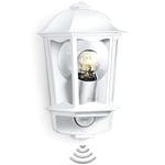 Steinel Outdoor Light L 190 S White, Max. 100 W, Wall Light, 180° Motion Sensor, 12 m Range, Soft Light Start, Aluminium