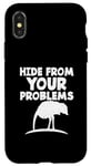 Coque pour iPhone X/XS Tête d'autruche dans le sable - Animal amusant pour cacher vos problèmes