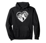 Saint Bernard Mom Dog Art Valentine's Day Heart Pullover Hoodie