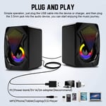 USB Wired LED PC Speaker Surround Sound System Subwoofer for PC Desktop Computer