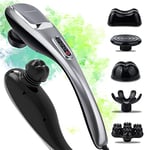 Massager Handheld Deep Tissue Neck Back Massager for Shoulders, Waist, Legs, 3600 RPM Powerful Motor Electric Neck Massager with 5 Interchangeable Nodes & 5 Speeds, Knotty Muscle & Spasm Relief