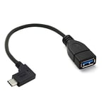 CY à 90 degrés à angle droit USB-C USB 3.1 type C mâle vers A femelle OTG Câble de données pour MacBook Tablette téléphone portable