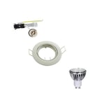 Kit Spot LED GU10 COB 5W équivalent 50W Blanc chaud 2700K orientable blanc