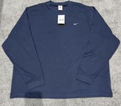 Nike Mens Solo Swoosh Long Sleeve Top Blended Jersey- Blue- 3XL- RRP £80