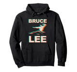 Bruce Lee Flying Kick Faux 3D Effect Vintage Pullover Hoodie