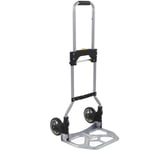 Chariot diable pliable leger telescopique charge 70kg en aluminium argent-noir avec 2 Roues pour Le Transport, Réglage Intelligent en 2 étapes