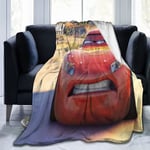 Cars Lightning Mcqueen Luxury Super Soft Varm Vändbar filt med plyschfilt -w389 80x60in 200x150cm