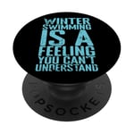 La natation en hiver est un sentiment PopSockets PopGrip Adhésif