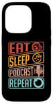 iPhone 14 Pro Eat Sleep Podcast Repeat Loves Podcast Microphone Podcasting Case