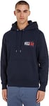 Tommy Hilfiger Men's Hoodie New York Flag, Blue (Desert Sky), XL