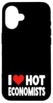 Coque pour iPhone 16 I Love Hot Economists Heart – Husband Micro Marco Economics