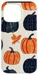 Coque pour iPhone 14 Pro Max Orange Minimaliste Tropical Marine Noir Plaid Halloween