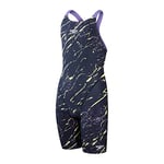 Speedo Junior Girl's Fastskin Junior Endurance+ Openback Kneeskin Swimsuit, True Navy / Miami Lilac/ Spritz, 5-6 Years