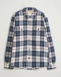 GANT Flannel Lined Checked Overshirt Evening Blue