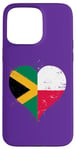 iPhone 15 Pro Max Vintage Flag in Heart for Jamaica Poland A Jamaican Polish Case