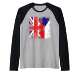 Czech Roots Half British Flags | UK Argentina Czech Republic Raglan Baseball Tee