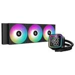 DeepCool LD360 - Kit de Watercooling 360 mm Noir tout-en-un pour processeur avec éclairage ARGB et écran sur le waterblock pour sock