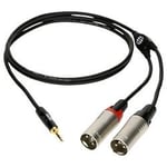 Câble en Y Mini-Jack 3.5mm mâle stéréo / 2x XLR mâle MiniLink Pro noir 3m KLOTZ