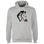 East Mississippi Community College Lion Head and Logo Hoodie - Grey - L - Grey