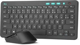 | Elite Wireless Combo | Ensemble Clavier Souris Sans Fil | Kit Bureautique Pour Pc/Portable | Clavier Ergonomique | Souris Optique 3 Dpi Réglables Et Molette Silencieuse | Noir