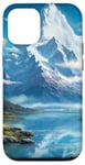 Coque pour iPhone 12/12 Pro Majestic Snow-Capped Mountain Reflection Scenic Art