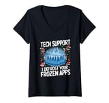 Womens Tech Support Christmas Helpdesk Computer Geek Cookies V-Neck T-Shirt