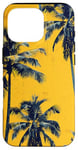 Coque pour iPhone 16 Pro Jaune Vintage Motif Palmier Tropical Paradise Decor