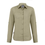 Craghoppers Womens/Ladies Expert Kiwi Long-Sleeved Shirt (Pebble) - Brown material_Synthetic - Size 8 UK