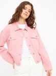 Tu Pink Twill Trucker Denim Jacket 14 female