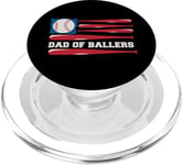 Dad of Ballers American Flag Funny Baseball Papa Fathers Day PopSockets PopGrip for MagSafe