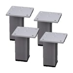 JNMDLAKO Furniture Legs Metal Table Legs Furniture Feet Aluminum Alloy Kitchen Feet Square Replacement Furniture Risers Legs Couch Sofa Bed Cabinets Risers with Screws,Set of 4(12cm)