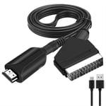 Ny stil Hdmi till Scart-kabel 1 meter lång direktanslutning bekväm konversi Shytmv black none