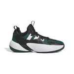 adidas Mixte TRAE Unlimited Chaussures de Basket-Ball, Collegiate Green/Core Black/Cloud White, 36 EU