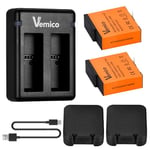 Vemico 360 Ace Pro Chargeur de Batterie Set 2 X 1800mAh Batteries de Rechange Dual Type-C Canal LED Chargeur avec et Micro-USB Interface de Charge pour 360 Ace Pro/360 Ace Caméra